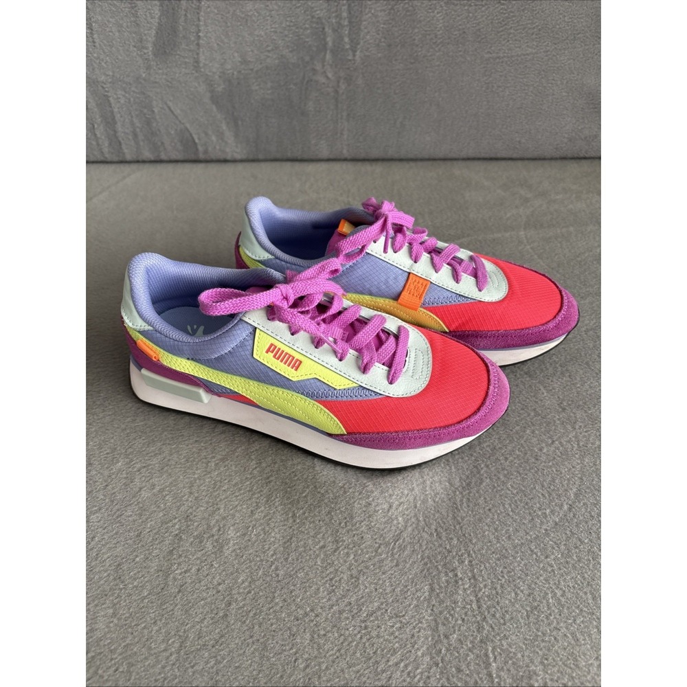 PUMA Future Rider Play On Pink Purple 389348-01 Sneakers Shoes Women Size 7 US